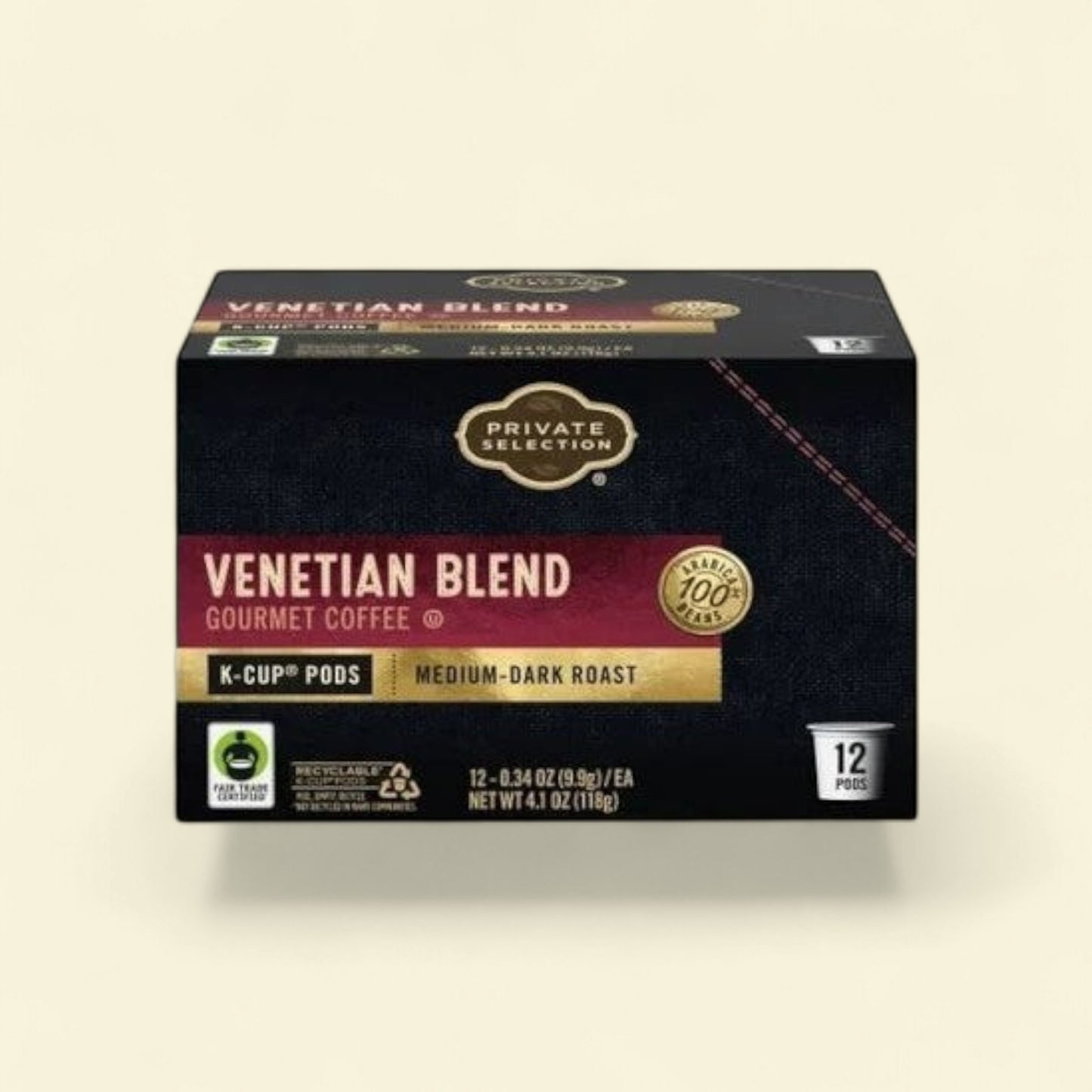 Treatspree Private Selection Venetian Blend Medium Dark Roast K-Cup Pods, 12 count, made with 100% Arabica beans.