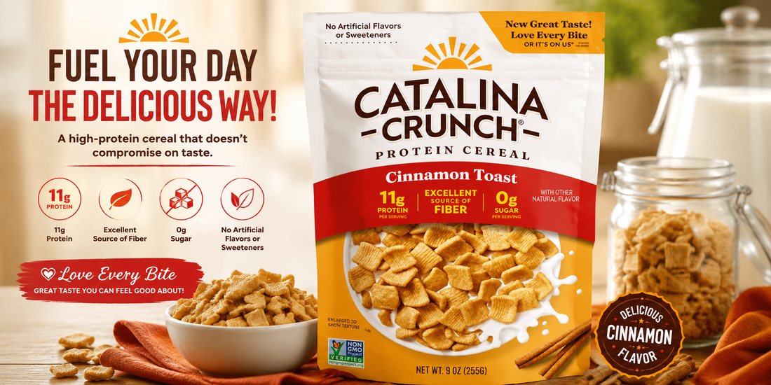 Cinnamon Keto Cereal | Low-Carb, Zero Sugar, Plant Protein | Catalina Crunch – Now Available at Treatspree