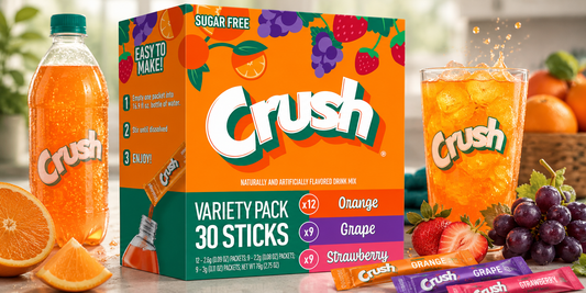 Crush Singles To Go Drink Mix Variety Pack 30 Stick Pack 74.9g – The Easiest Way to Stay Refreshed Anywhere