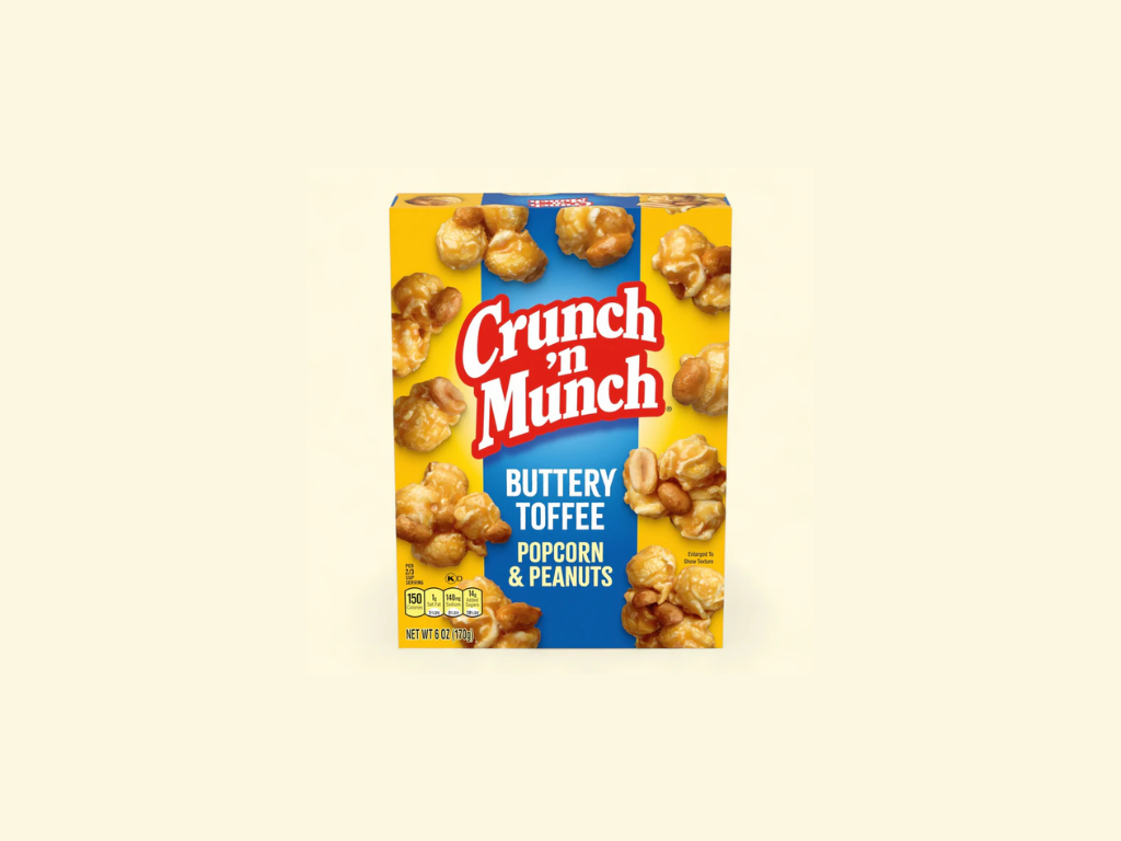 Crunch n Munch, Buttery Toffee Popcorn & Peanut Snack, 6oz Box