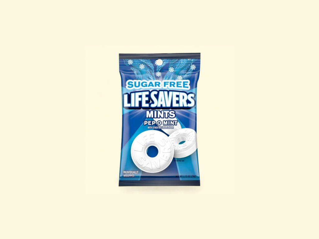 Bonbons à la menthe Life Savers Pep-O-Mint sans sucre, 77 g