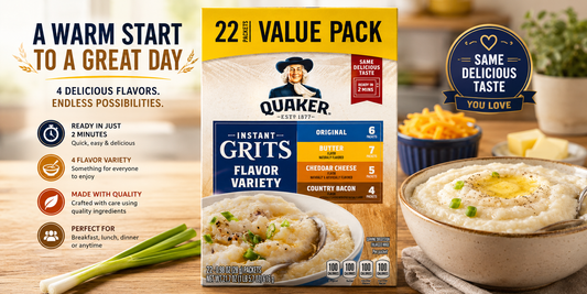 Quaker Instant Grits, Original, 0.98oz Packets (10 Pack) — The Classic Comfort Food You Need in Your Kitchen