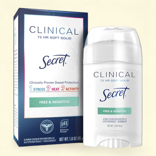 Secret Clinical Soft Solid Antiperspirant and Deodorant, Unscented Sensitive, 1.6 oz