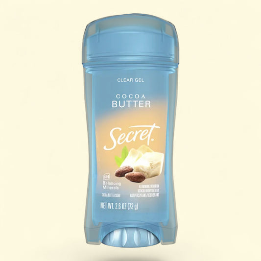 Secret Clear Gel Antiperspirant Deodorant, Cocoa Butter Scent, 2.6 oz
