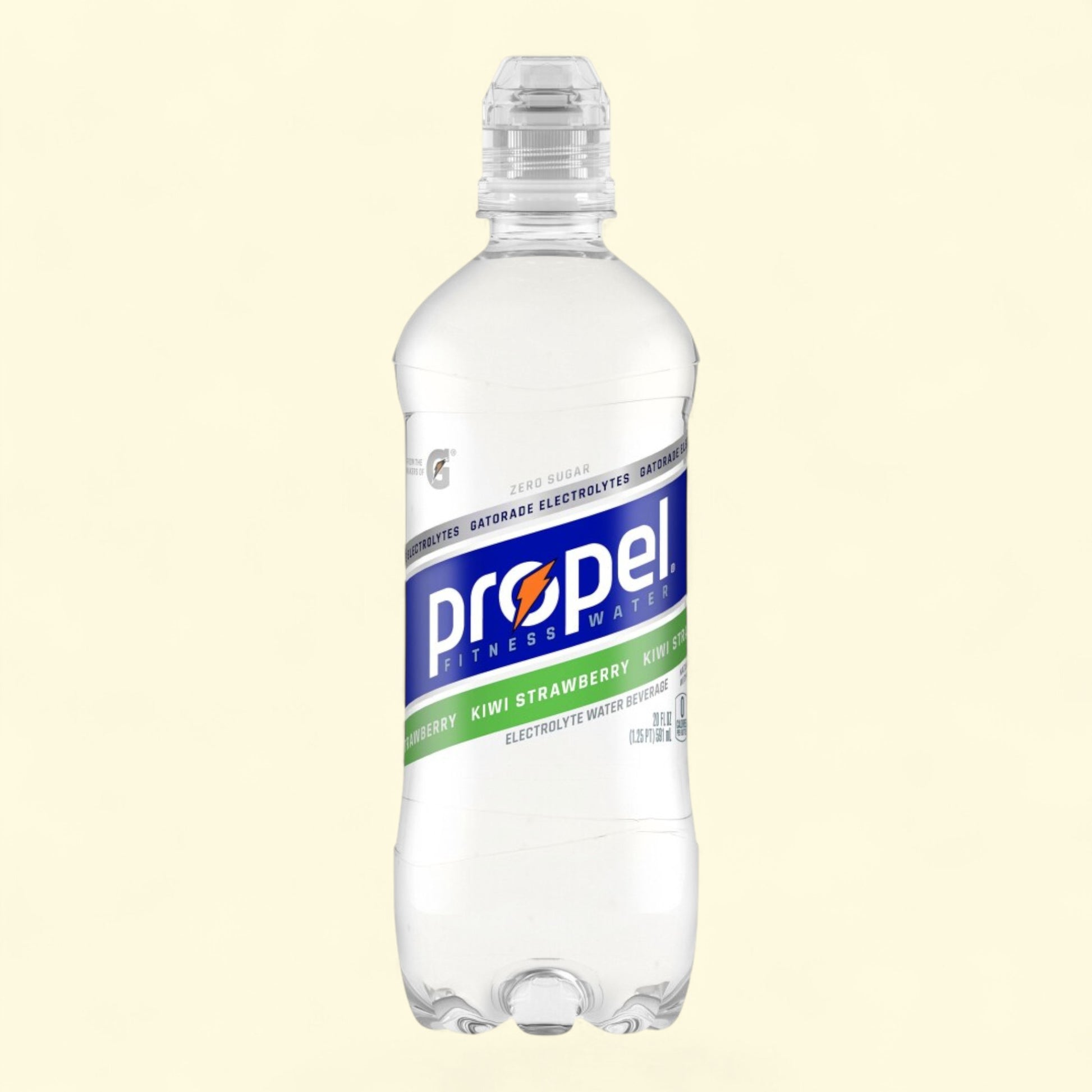 Propel water bottle on a beige background