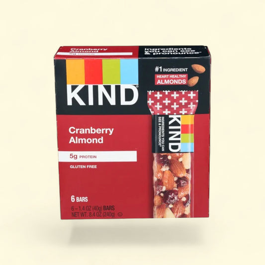 KIND Cranberry Almond Snack Bars, 1.4 oz, 6 Count — authentic US product shipped worldwide by Treatspree