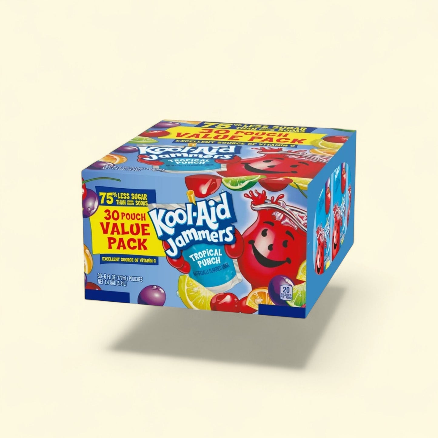 Kool-Aid Jammers Tropical Punch Drink, 30 Ct Box, 6 fl oz — authentic US product shipped worldwide by Treatspree