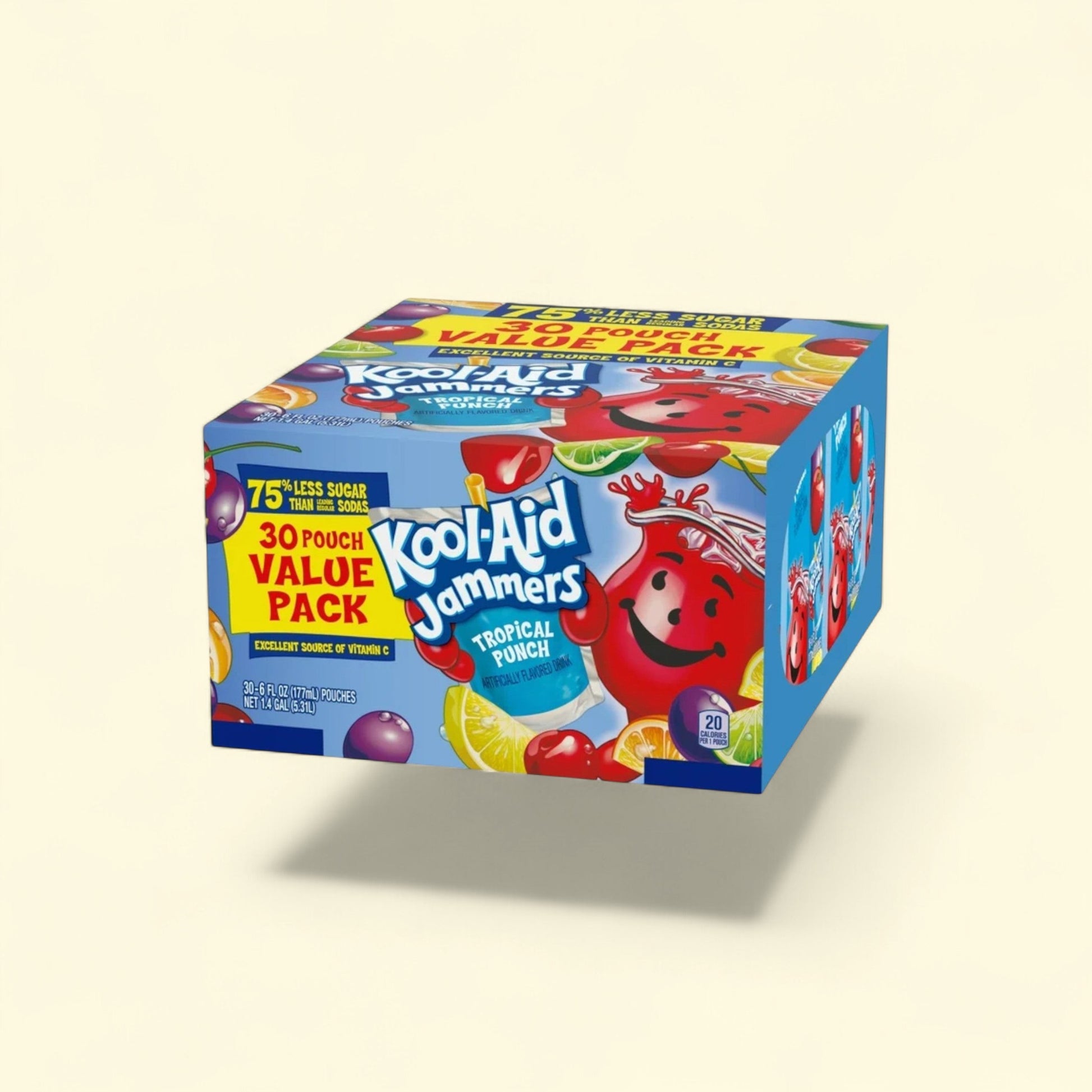 Kool-Aid Jammers Tropical Punch Drink, 30 Ct Box, 6 fl oz — authentic US product shipped worldwide by Treatspree