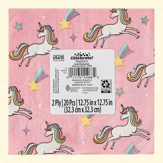 Unicorn Lunch Napkin, 20ct