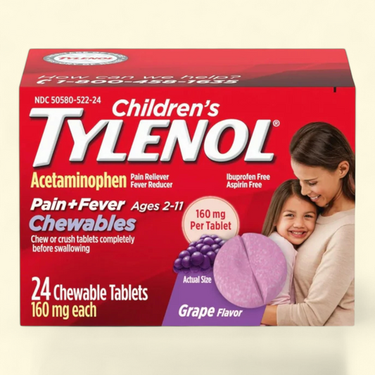 Children's Tylenol Chewables, Grape, 24 Ct