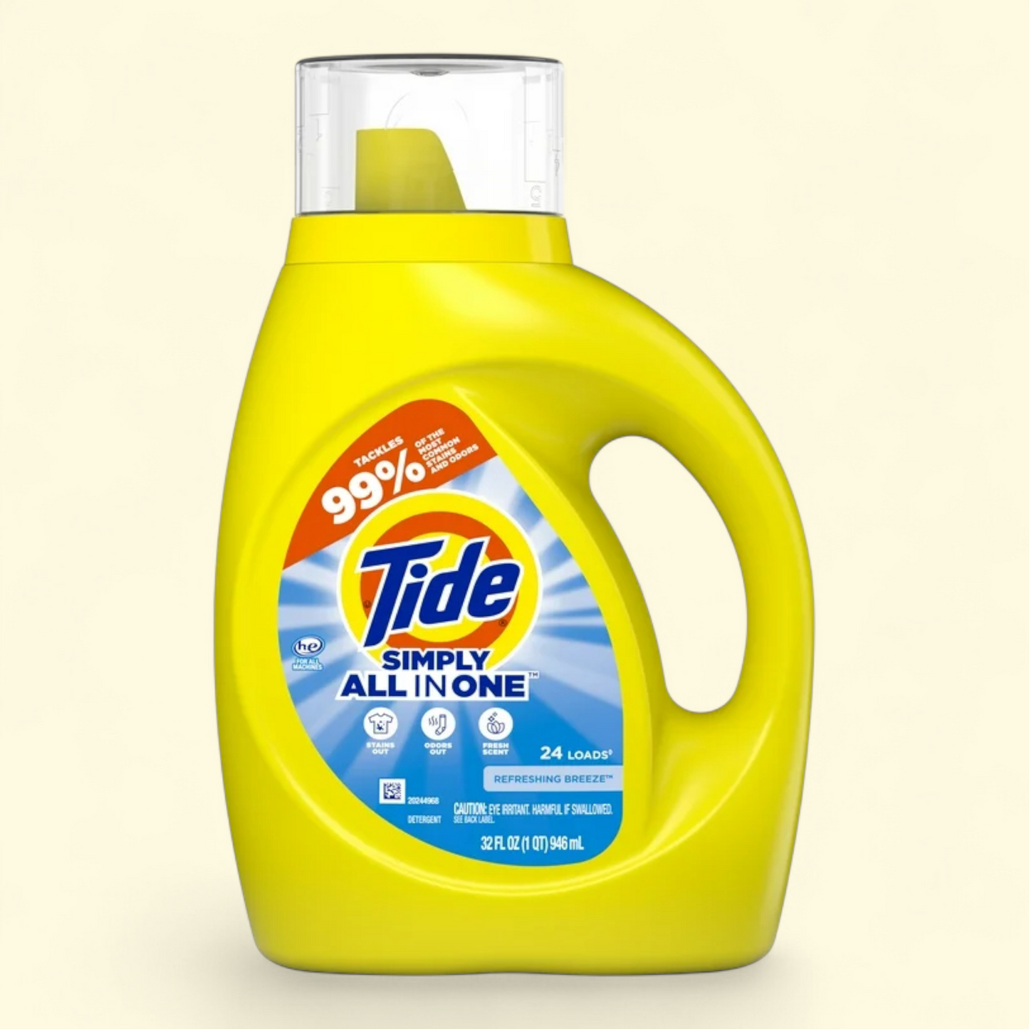 Tide Simply Liquid Laundry Detergent, Refreshing Breeze, 32 fl oz