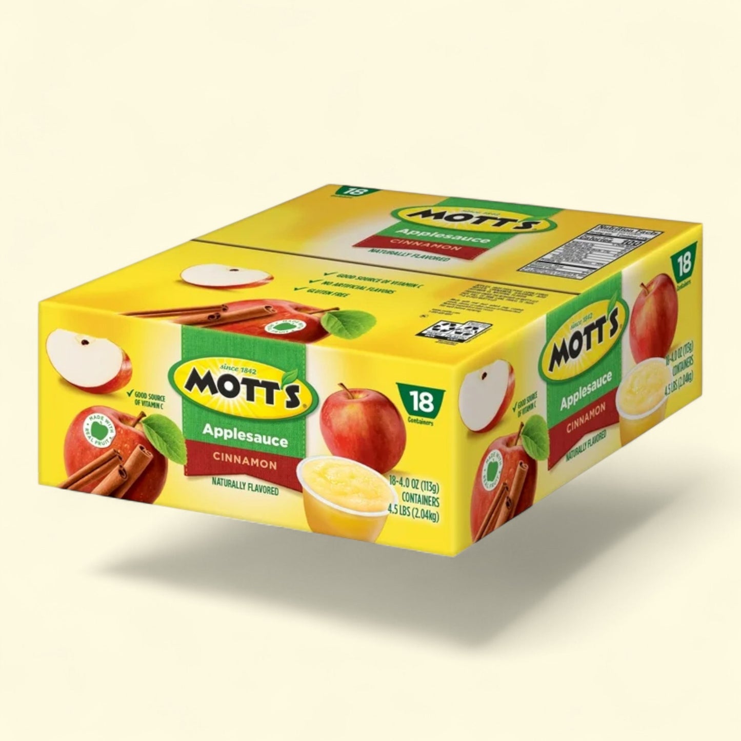 Box of Mott's Applesauce on a beige
