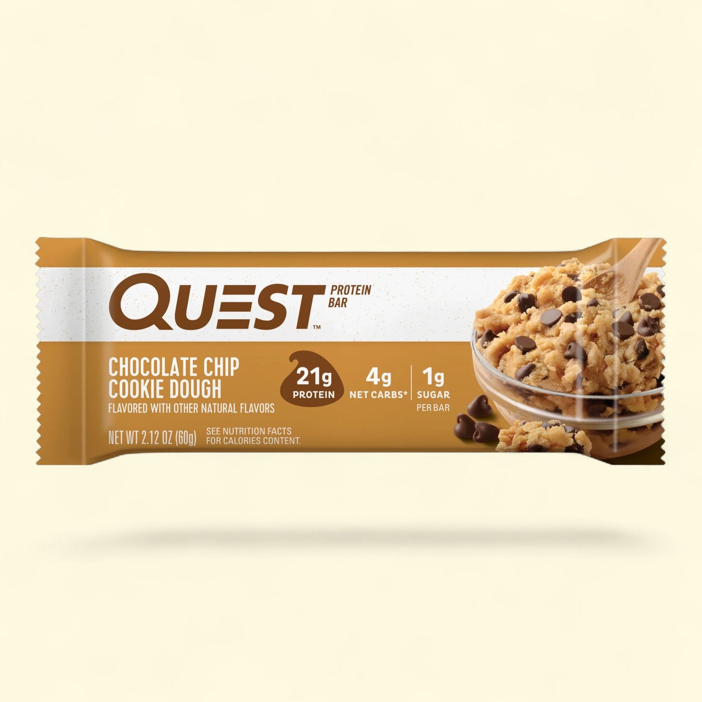 Quest protein bar chocolate chip cookie dough flavor