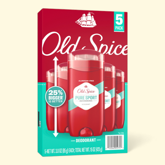 Old Spice Deodorant for Men, Pure Sport High Endurance, 3 oz, 5-pack