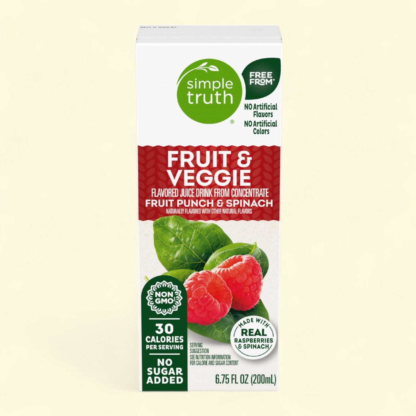 Simple Truth, Fruit Punch Spinach Kids Juice Boxes, 8 count