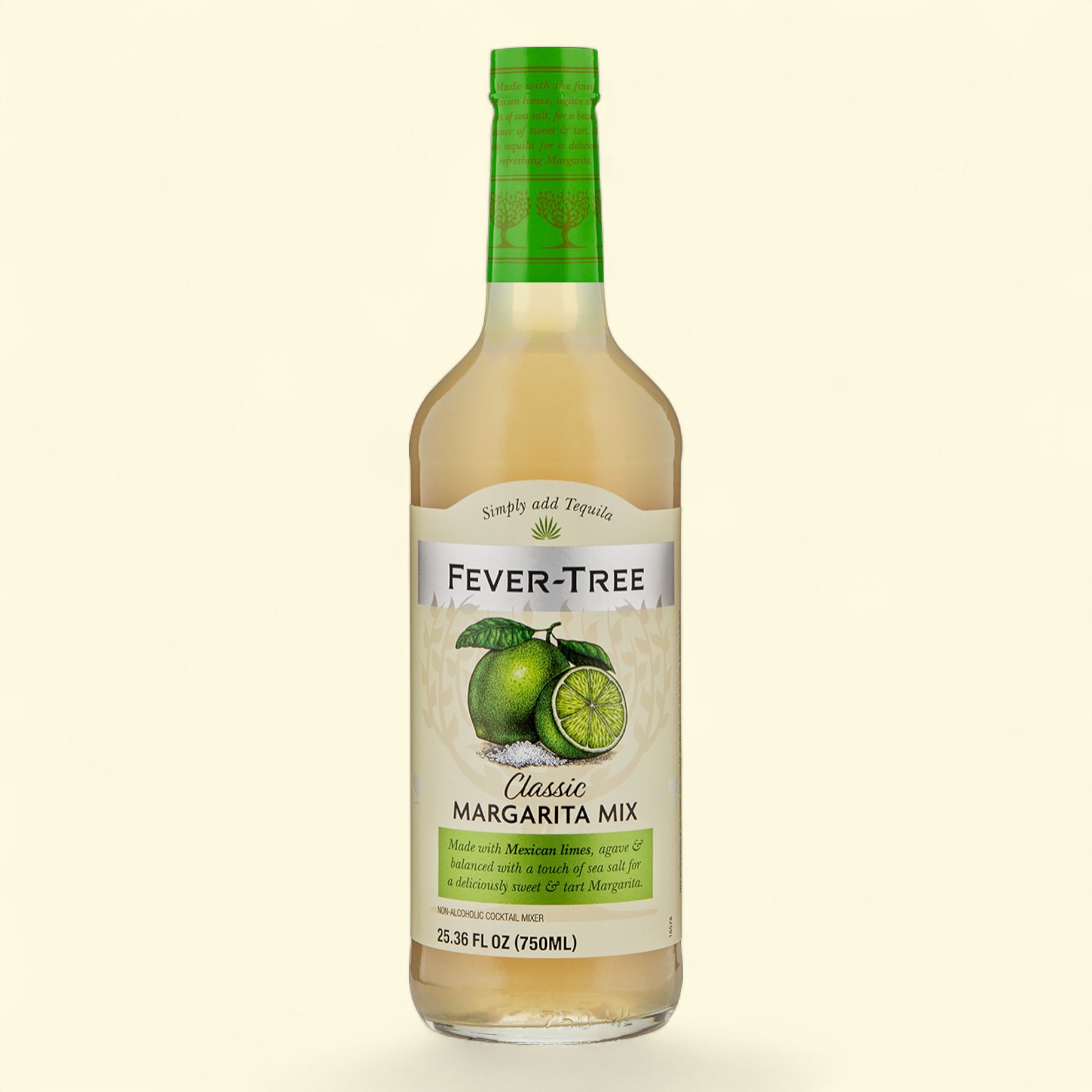 Bottle of Fever-Tree Classic Margarita Mix on a beige background