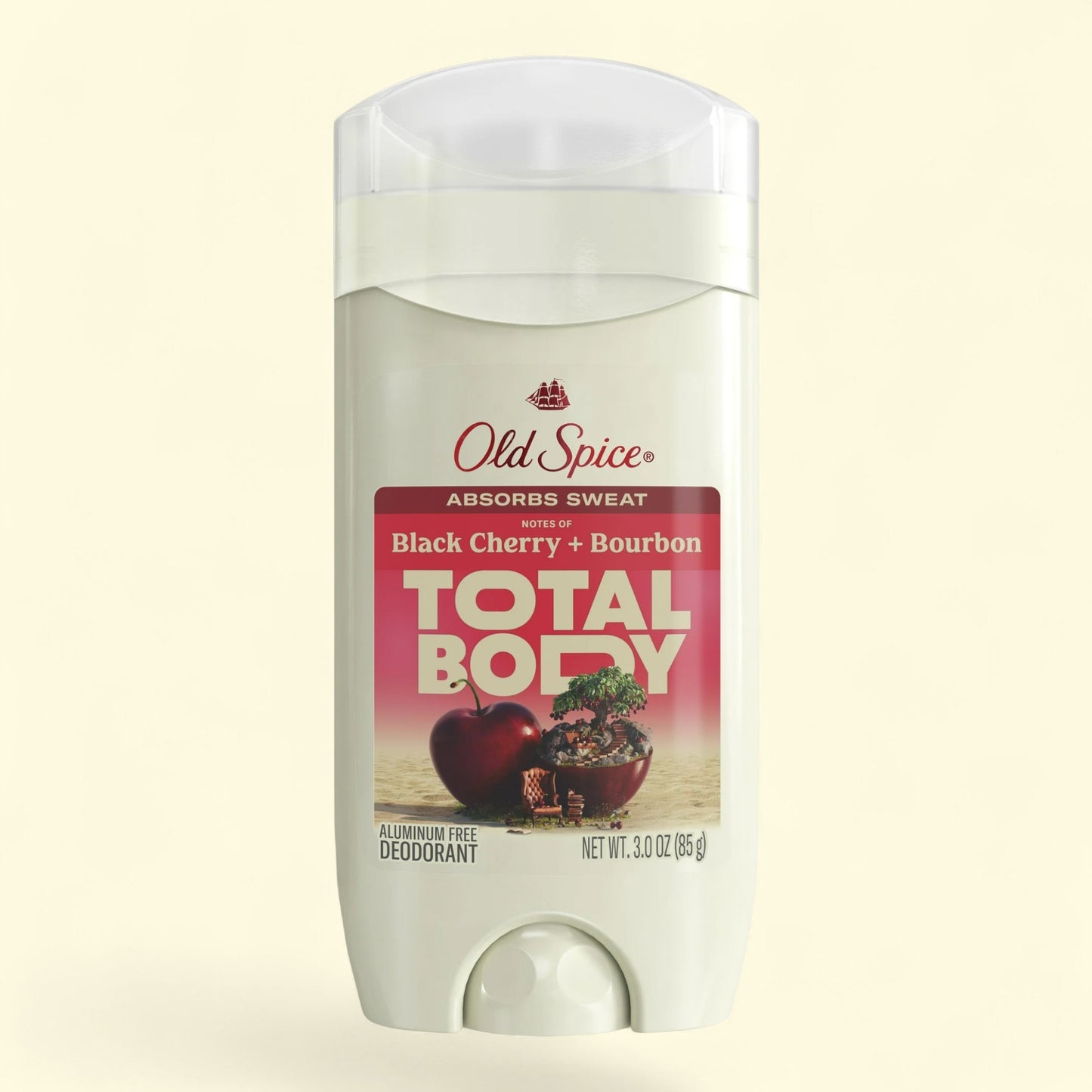 Old Spice Aluminum Free Total Body Deodorant Stick, Black Cherry and Bourbon Scent, 3 oz