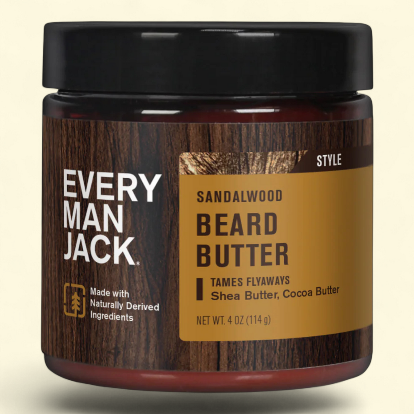Every Man Jack Men's Beard Butter, Beard Balm, Sandalwood, 4 oz