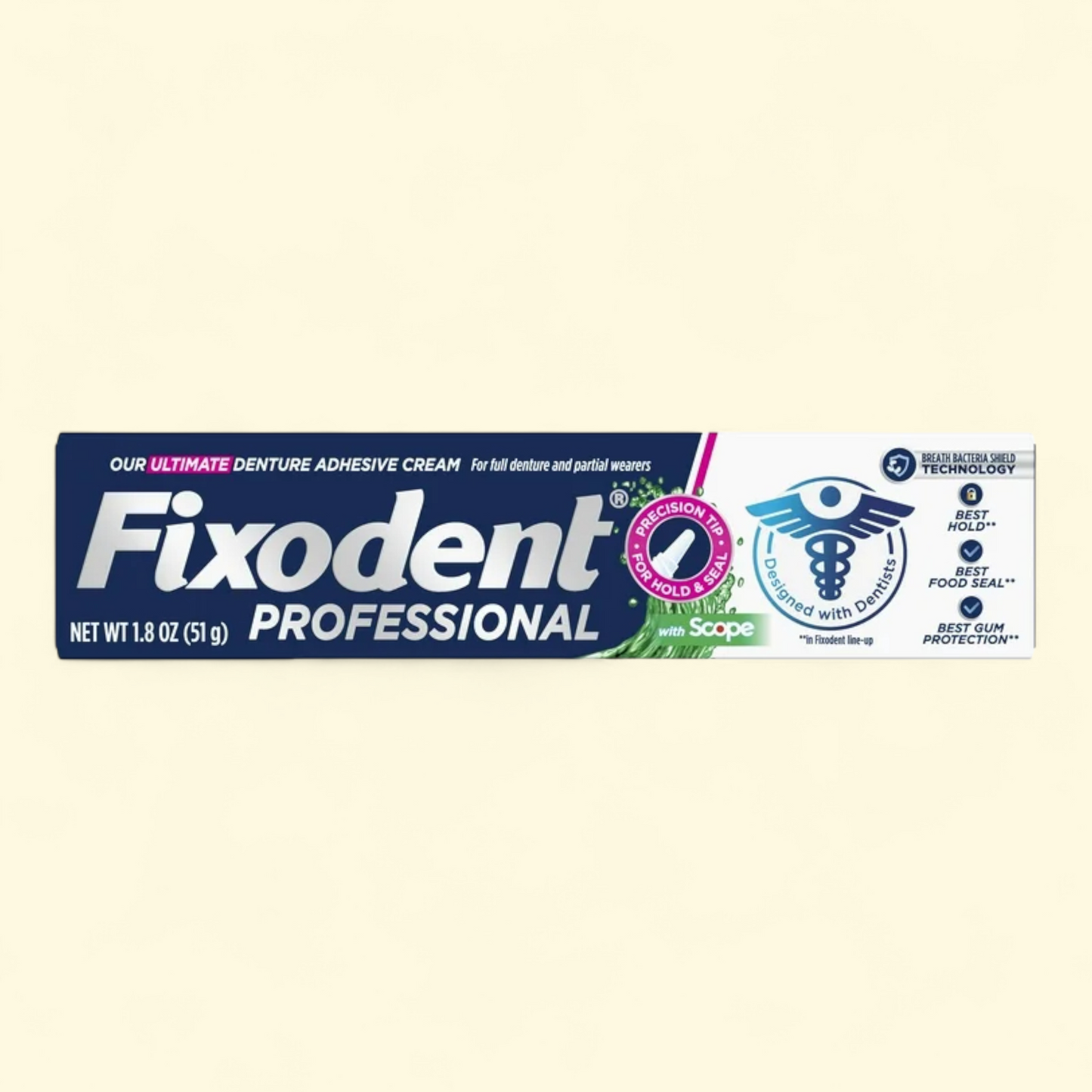 Fixodent Professional Plus Scope Denture Adhesive Cream, 1.8 oz