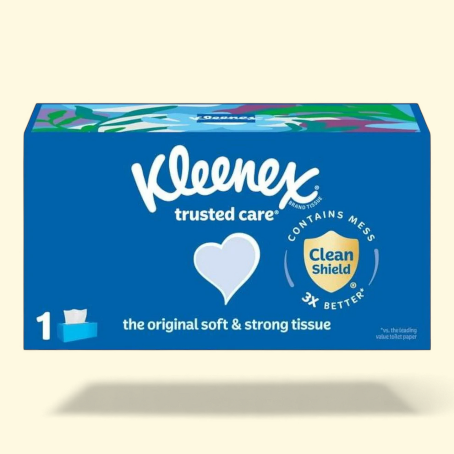 Kleenex Trusted Care Facial Tissues, 160 Tissues, 1 Flat Box