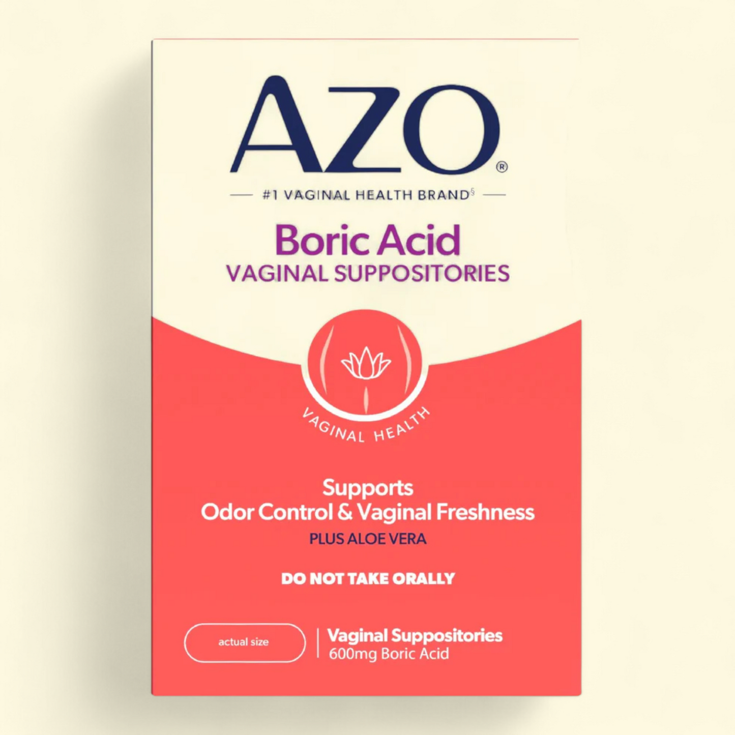 AZO Boric Acid Vaginal Suppositories, 600 mg, 14 Count