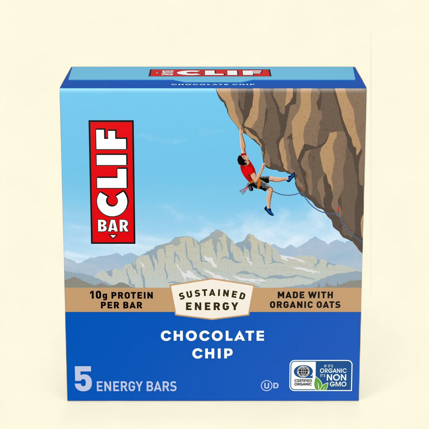 CLIF BAR Chocolate Chip Energy Bars, 5ct
