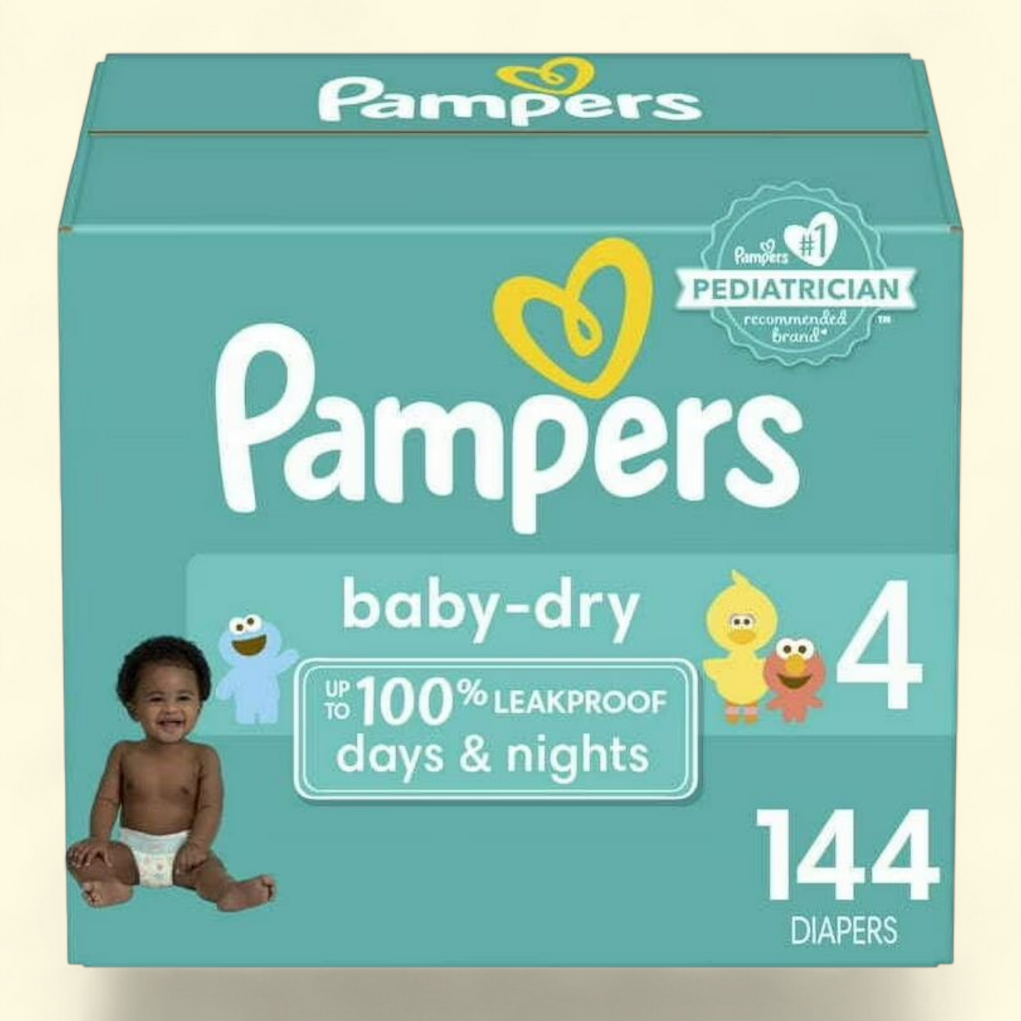 Pampers Baby Dry Diapers, Size 4, 144 Count