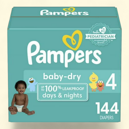Pampers Baby Dry Diapers, Size 4, 144 Count