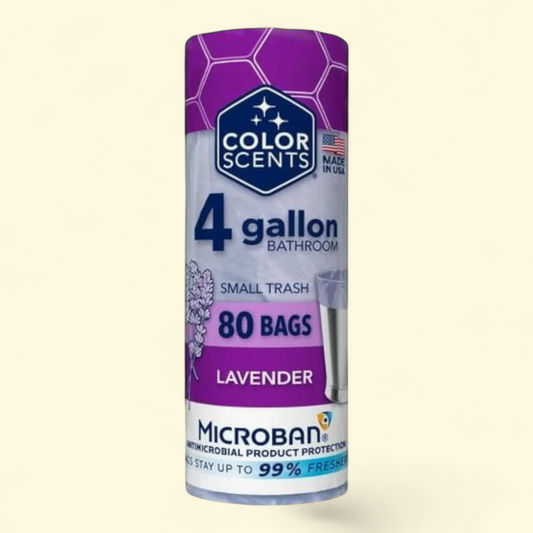 Color Scents Trash Bags, Lavender Scent, 4-Gallon, 80 Bags