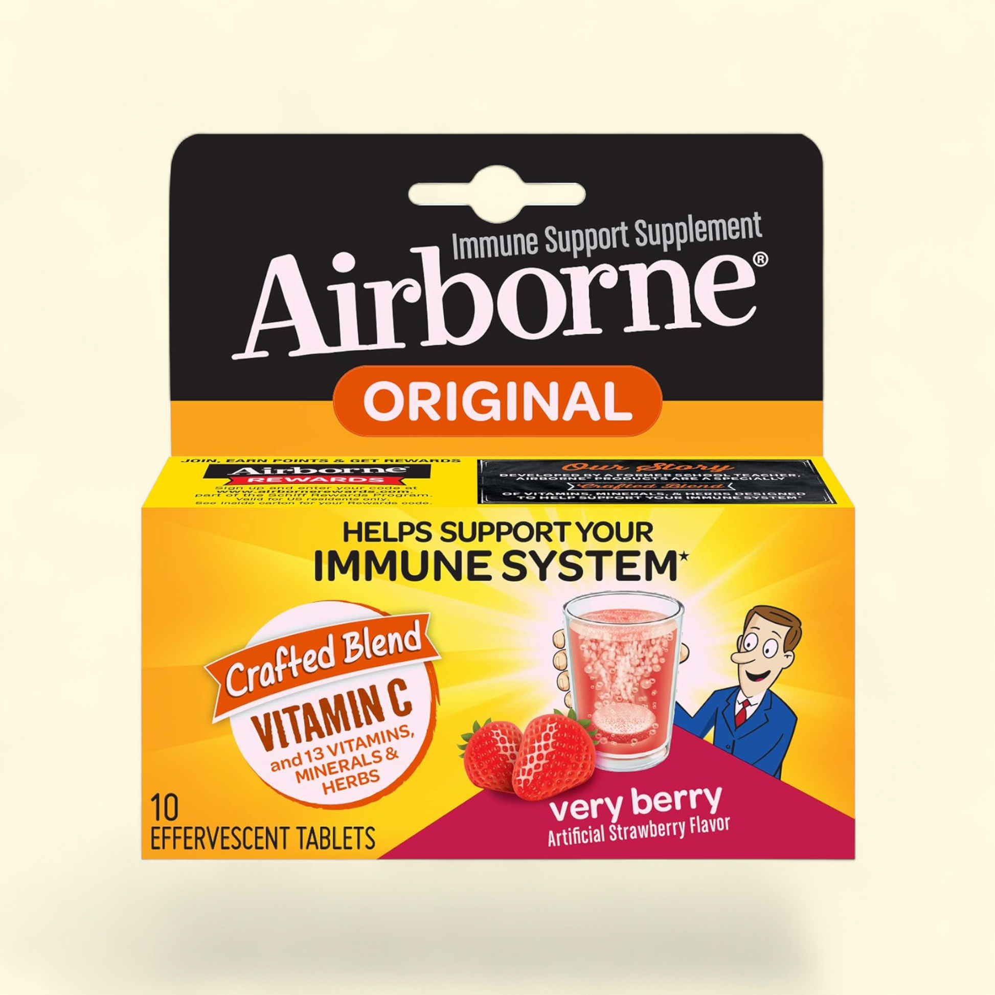 Airborne Vitamin C Immune Support Effervescent Tablets, Very Berry ... — authentic US product shipped worldwide by Treatspree