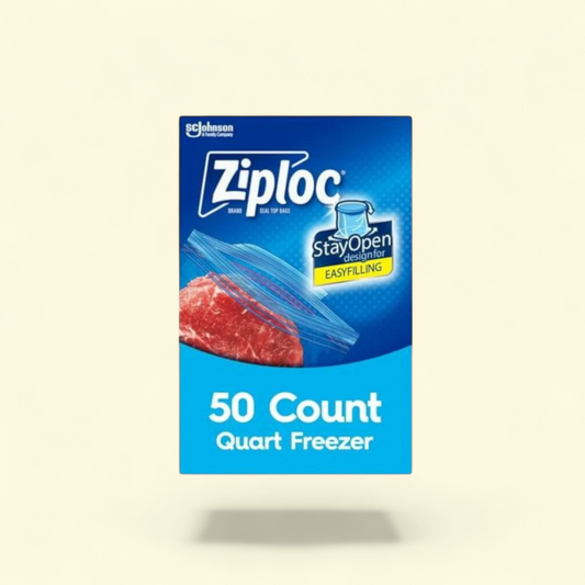 Ziploc Freezer Bags, Quart, 50 Count