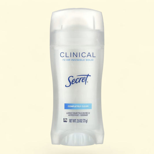 Secret Clinical Antiperspirant and Deodorant Stick, Completely Clean, 2.6 oz