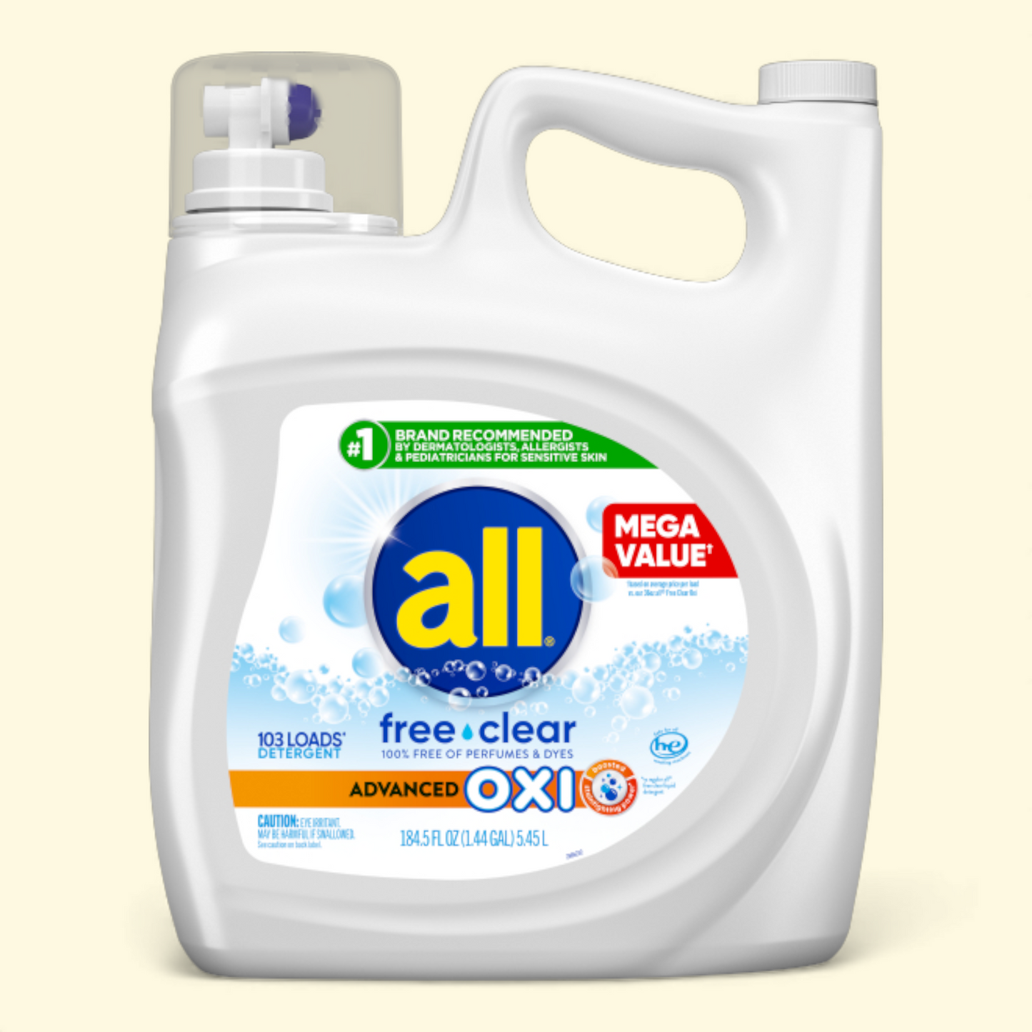 All Free Clear Liquid Laundry Detergent, 184.5oz — authentic US product shipped worldwide by Treatspree