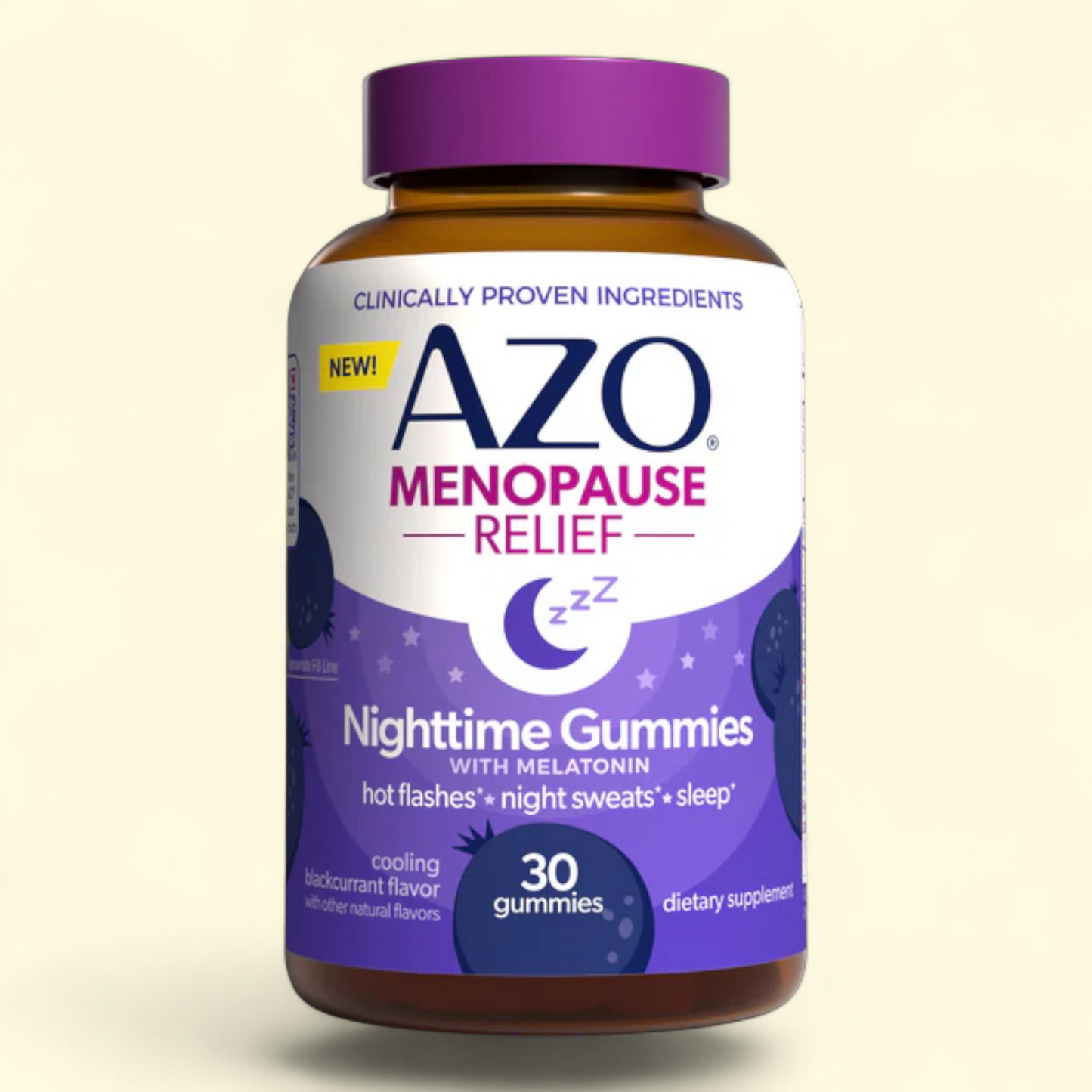 AZO Nighttime Menopause Gummies with Melatonin, 30 Count