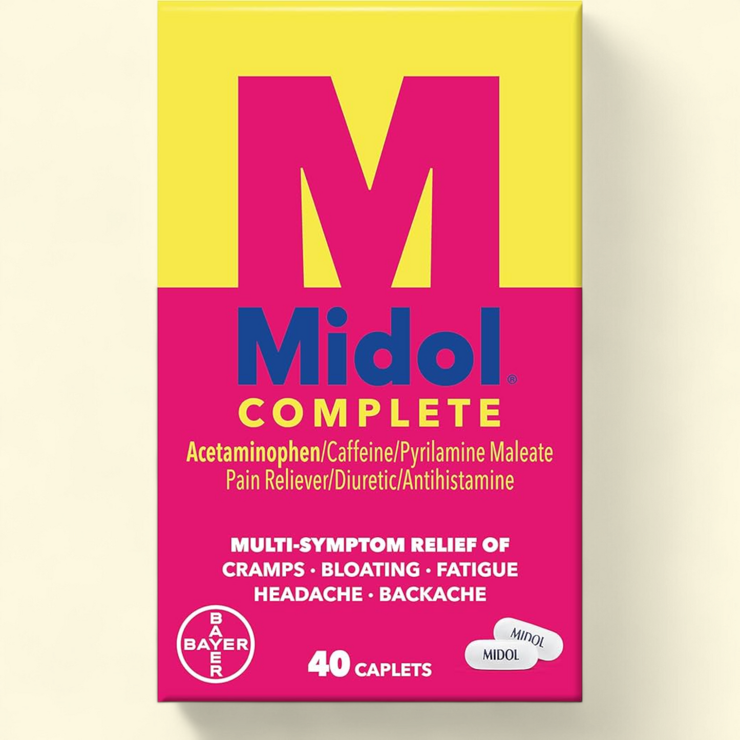 Midol Complete Acetaminophen Caplets, 40 Count