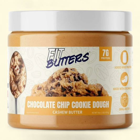 Beurre de noix de cajou « Fit Butters » au goût de pâte à cookies aux pépites de chocolat 