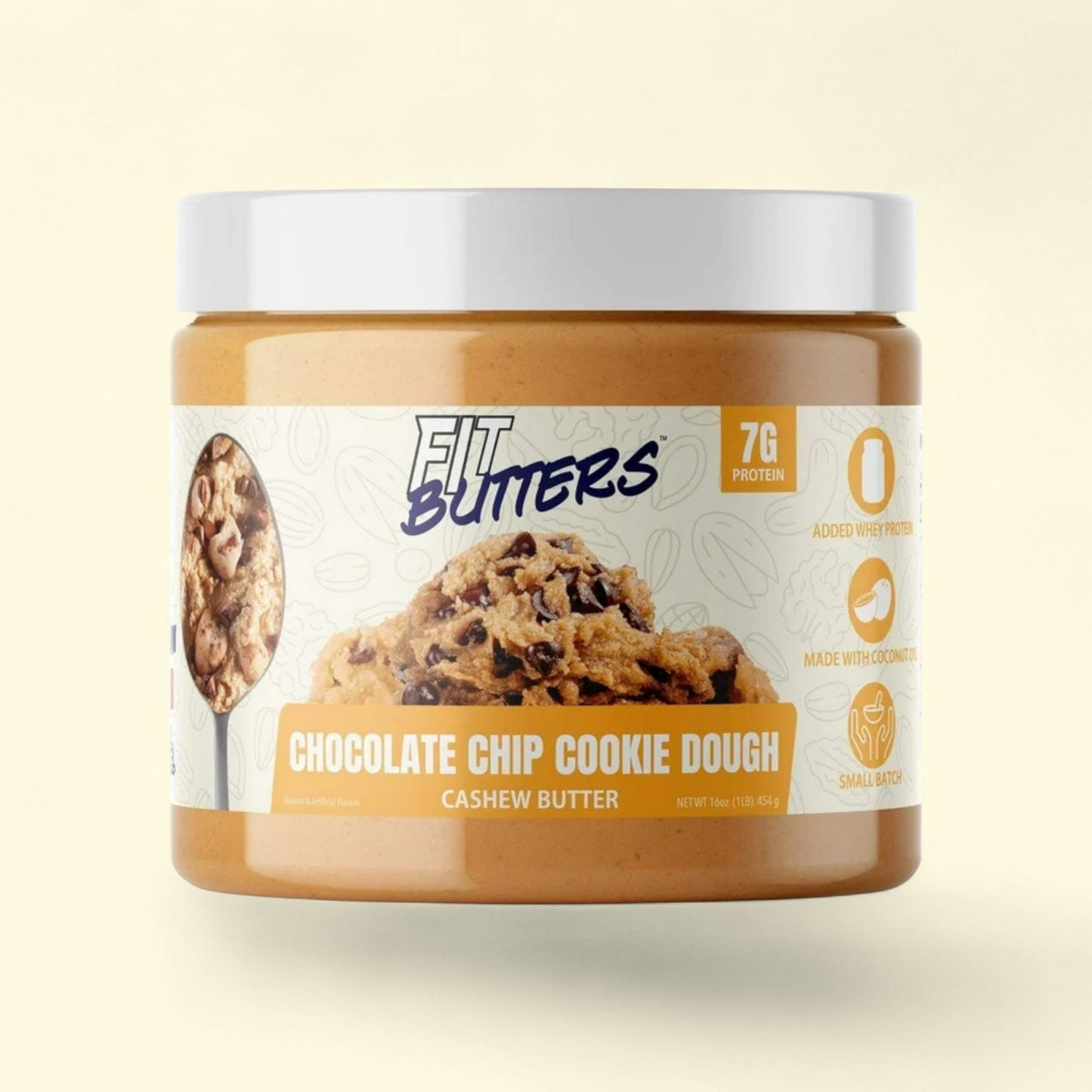 Fit Butters Chocolate Chip Cookie Dough Cashew Butter, 16 oz — authentic US product shipped worldwide by Treatspree