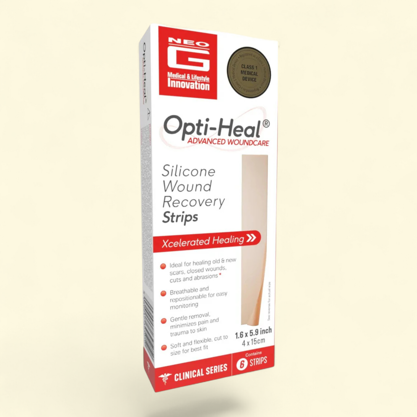 Neo G Opti-Heal Silicone Wound Recovery Strips, 6CT — authentic US product shipped worldwide by Treatspree
