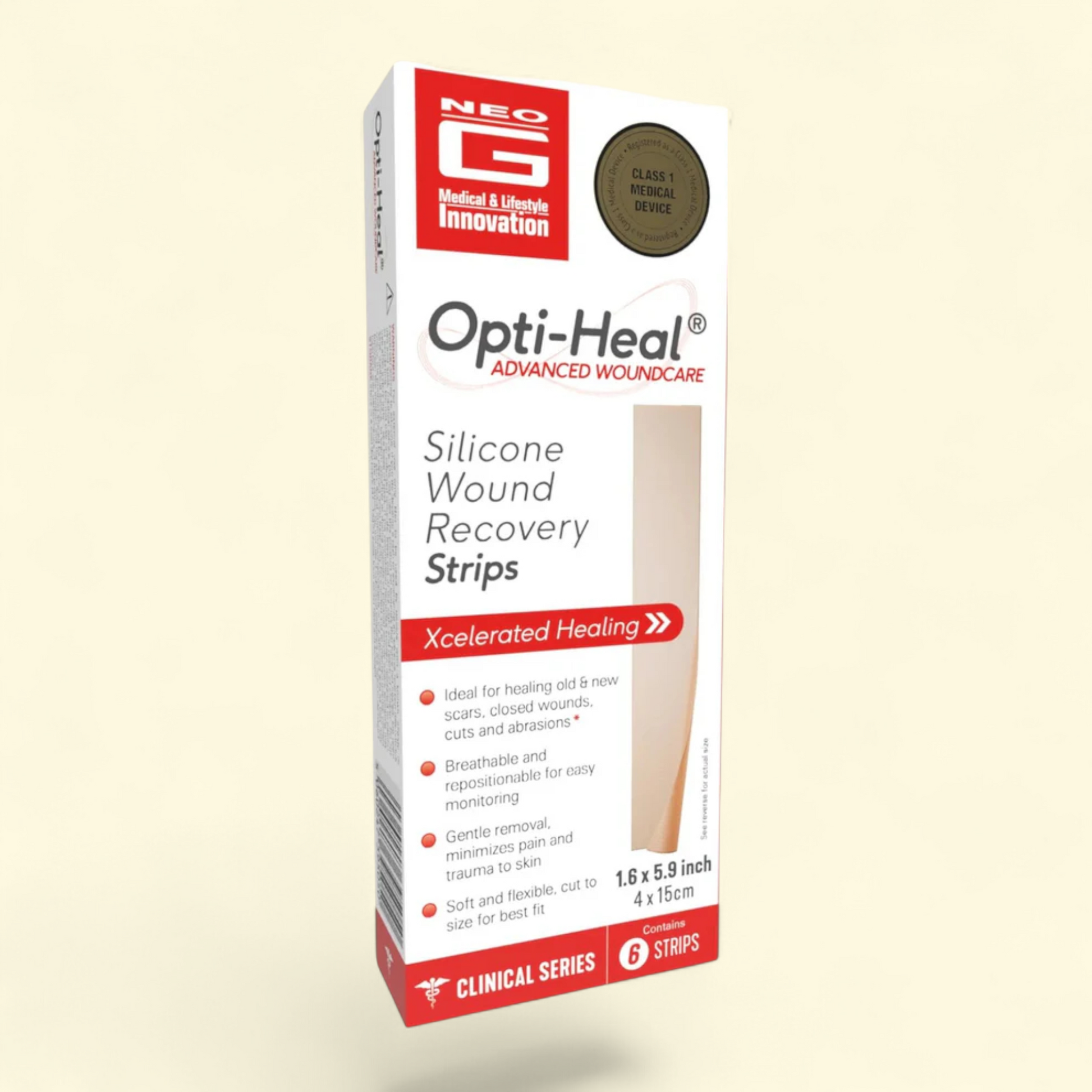 Neo G Opti-Heal Silicone Wound Recovery Strips, 6CT — authentic US product shipped worldwide by Treatspree