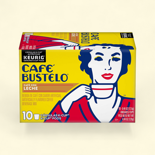 Café Bustelo Café con Leche Coffee, Keurig K-Cup Pods, Sweet & Creamy, 10 count