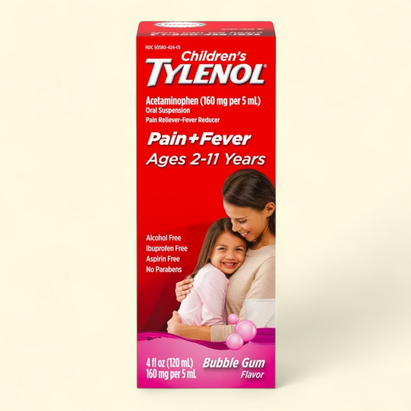 Children's Tylenol Pain + Fever Relief Medicine, Bubble Gum, 4 fl. oz.