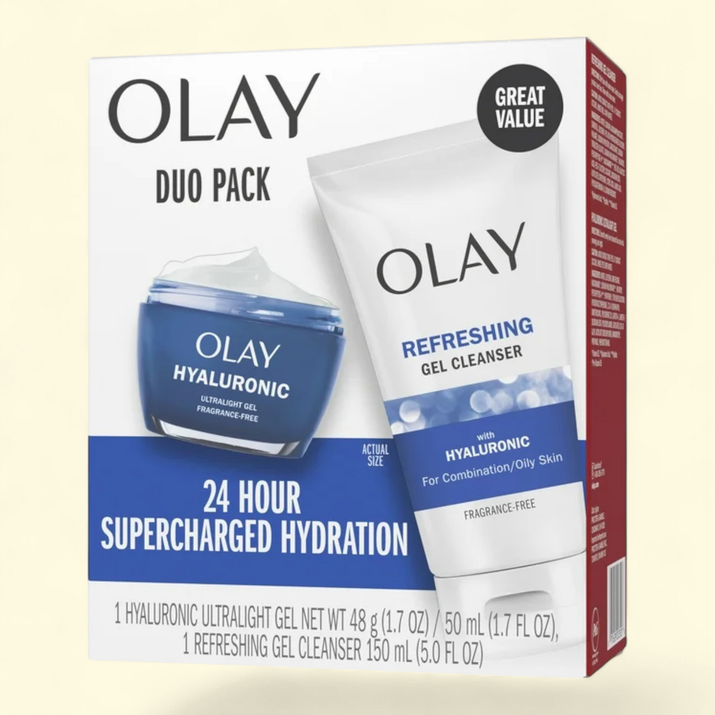 Olay Regenerist Hyaluronic and Peptide 24 Duo Pack, 5/1.7 oz