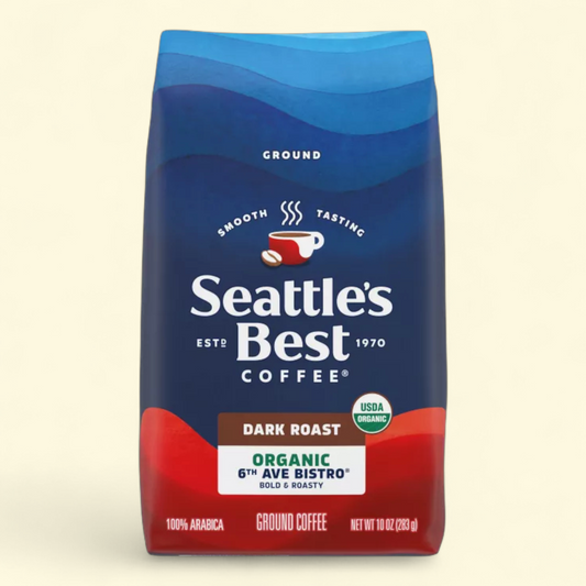 Seattle's Best Coffee 6th Ave Bistro Dark Roast Organic Ground Coffee, 10 oz