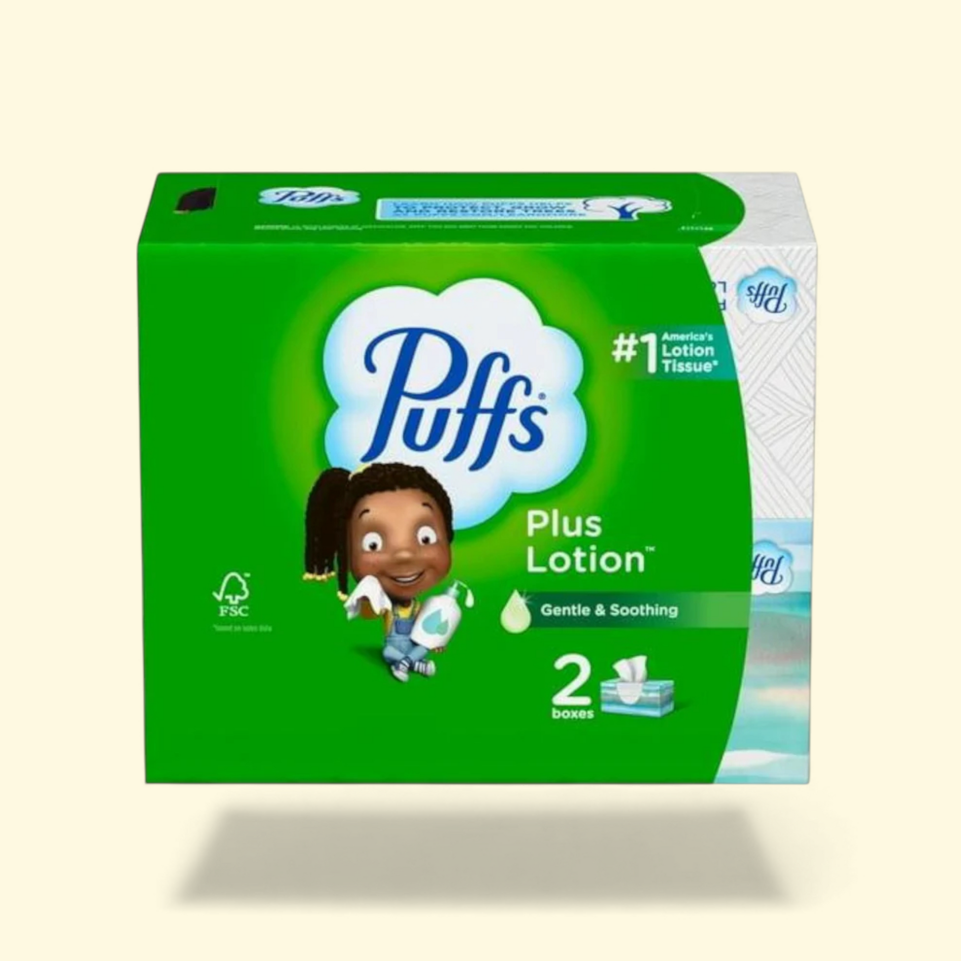 Puffs Plus Lotion Facial Tissue, 2 Family Size Boxes