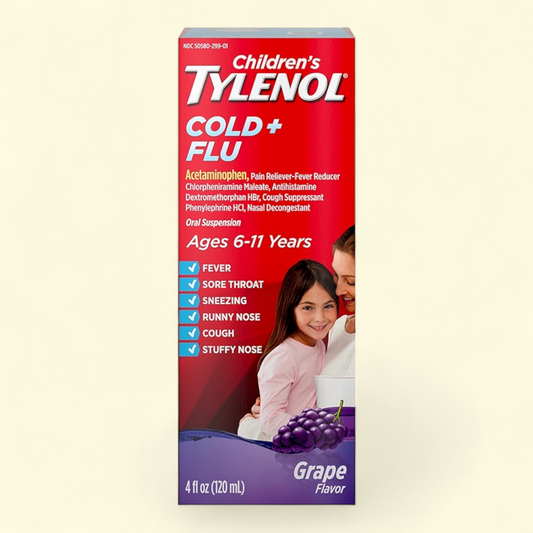 Children's Tylenol Cold & Flu Liquid Oral Suspension, 4 fl. oz