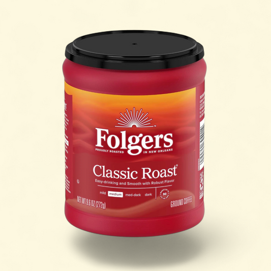 Folgers Classic Roast Ground Coffee, Medium Roast, 9.6 oz