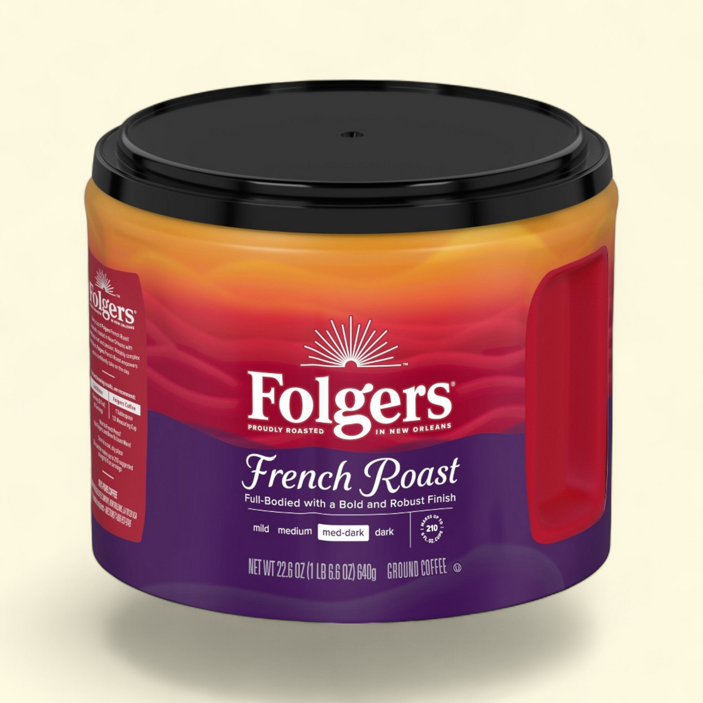 Folgers French Roast Ground Coffee, Medium-Dark Roast, 22.6 oz