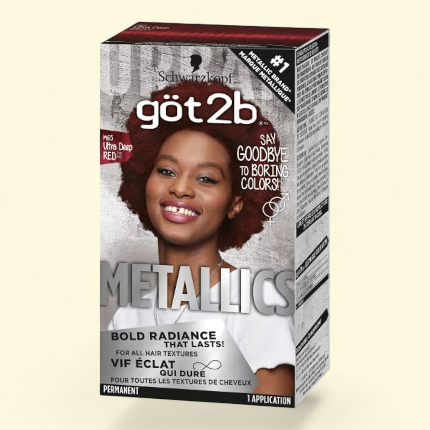Got2b Metallics Hair Color, M65 Deep Red, 1 Pack