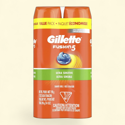Gillette Fusion Shave Gel for Men, Twin Pack, 14oz