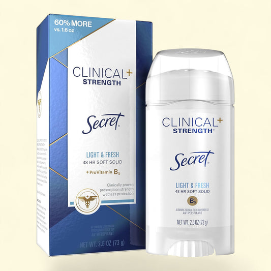 Secret Clinical Soft Solid Antiperspirant and Deodorant, Light & Fresh, 2.6 oz